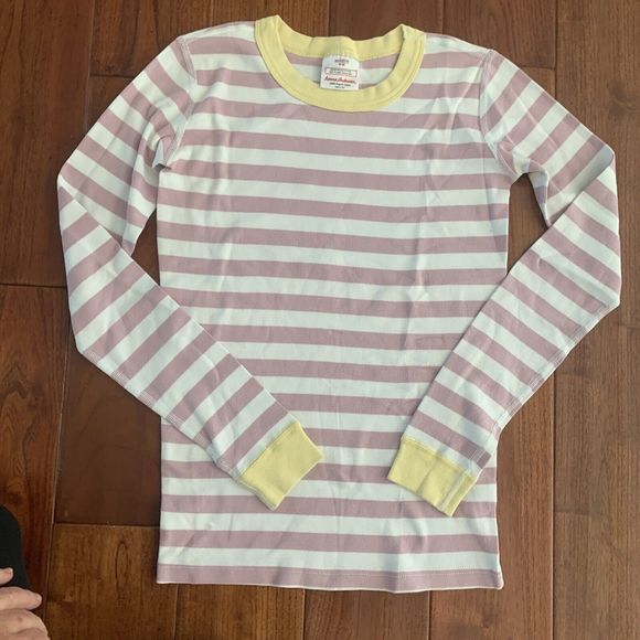 GIRLS HANNA ANDERSSON LONG JOHN PAJAMA SET~SIZE 160 (US14) PINK STRIPES - Picture 3 of 7